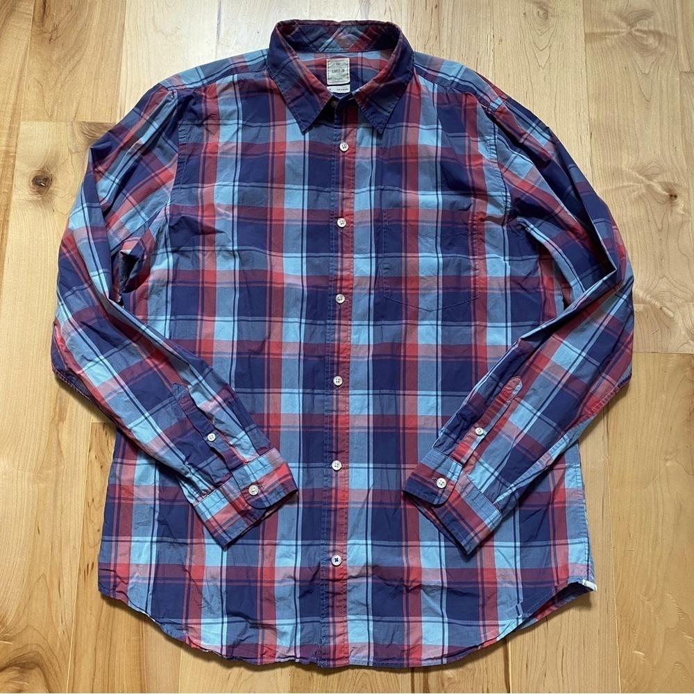 Men’s Gap Plaid Collared Button Down Long Sleeve … - image 1